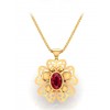 Fancy Red Stone Pendant with Stud